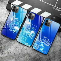 art blue sky and white clouds phone cases tempered glass for iphone 12 pro max mini 11 xr xs max 8 x 7 6s 6 plus se 2020 case