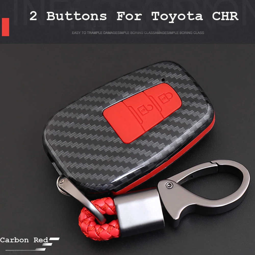 Набор автомобильных ключей из углеродного волокна для Toyota CHR Camry Prius Prado 2016 - 2018 Aygo