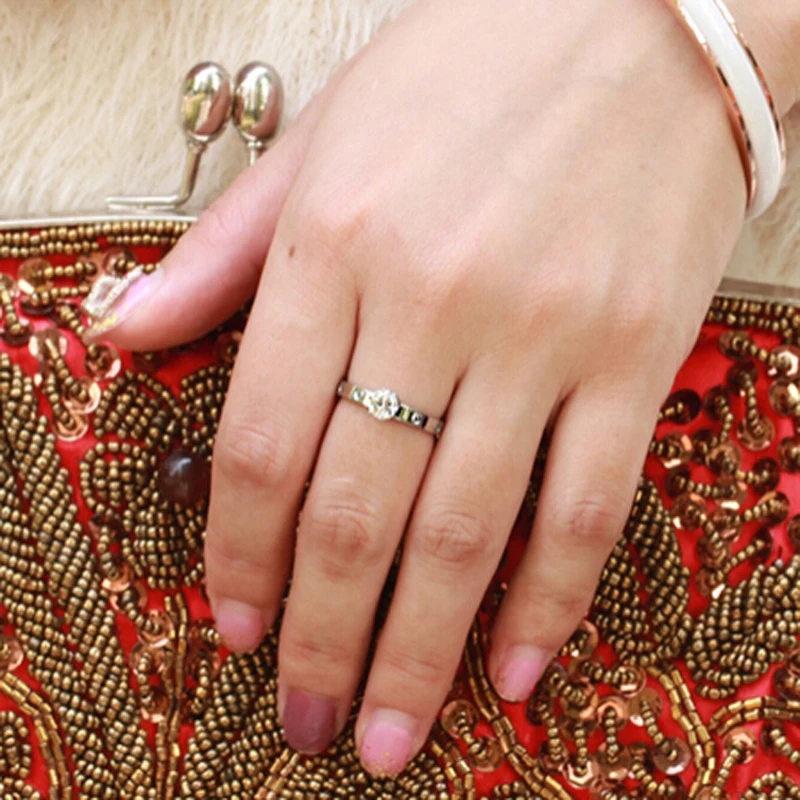 Кольцо из нержавеющей стали свадебное кольцо с кристаллом Ligth модное обручальное