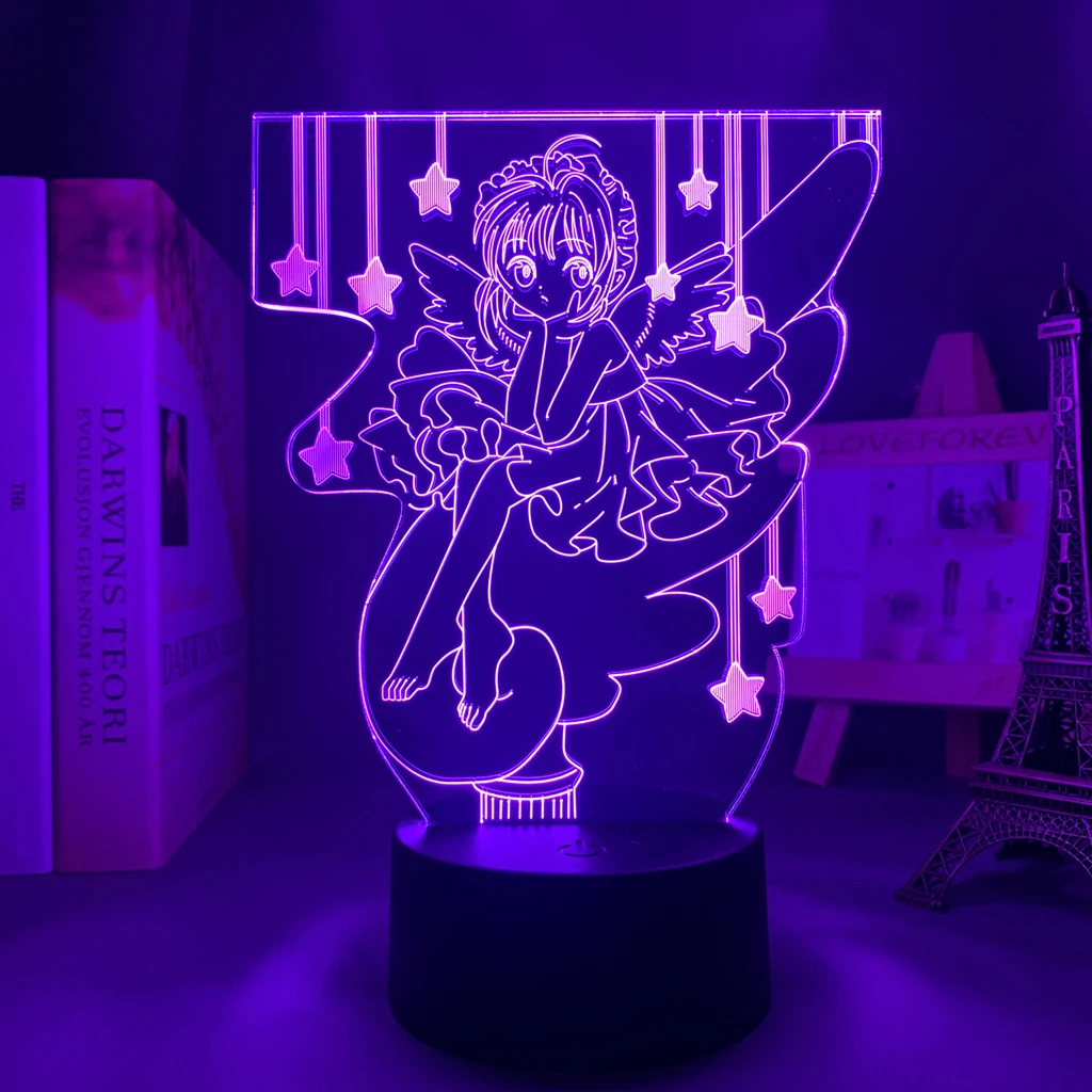 3d светодиодный светильник аниме кардкаптор Сакура для спальни декор подарок