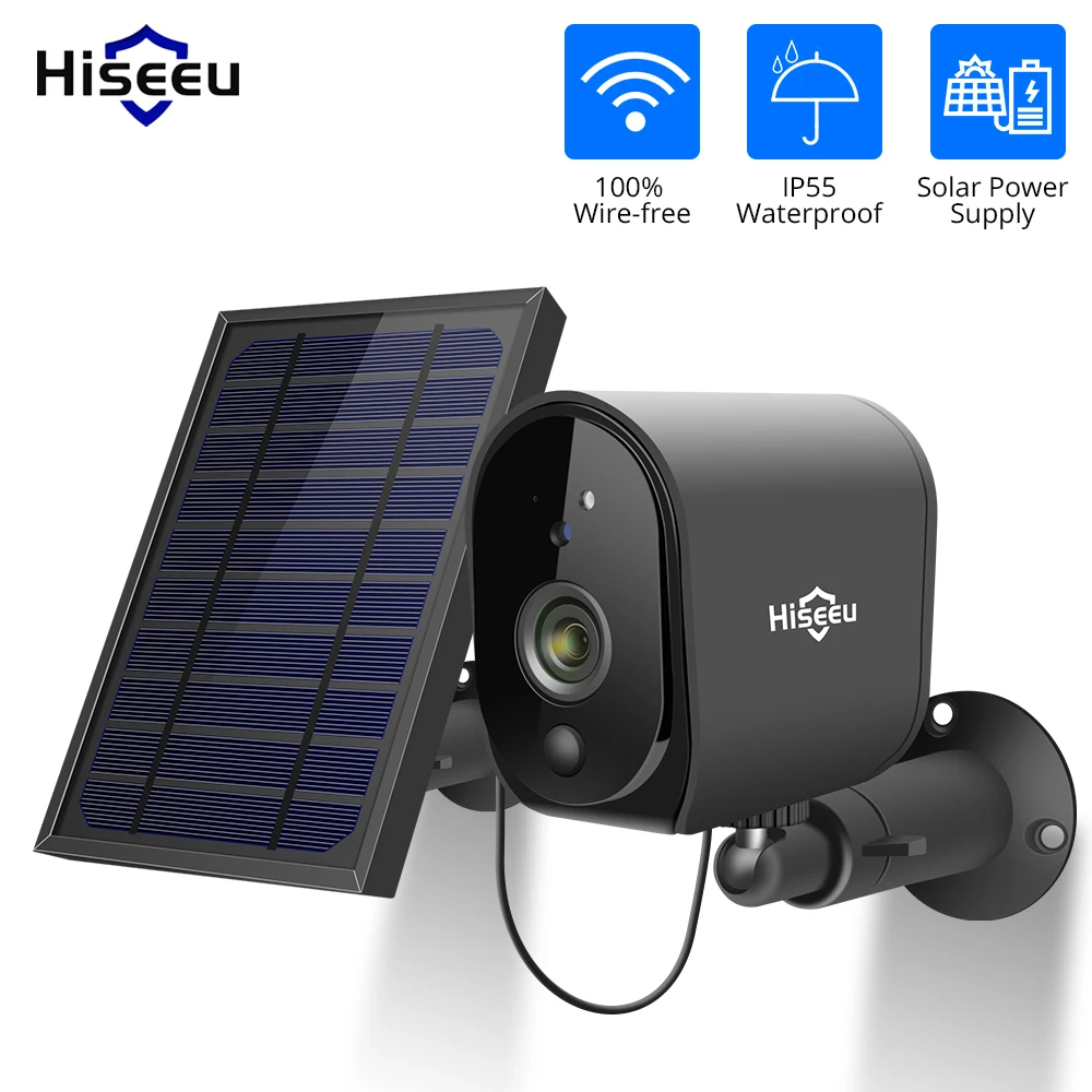 Беспроводная ip камера Hiseeu с солнечной панелью и аккумулятором 1080P