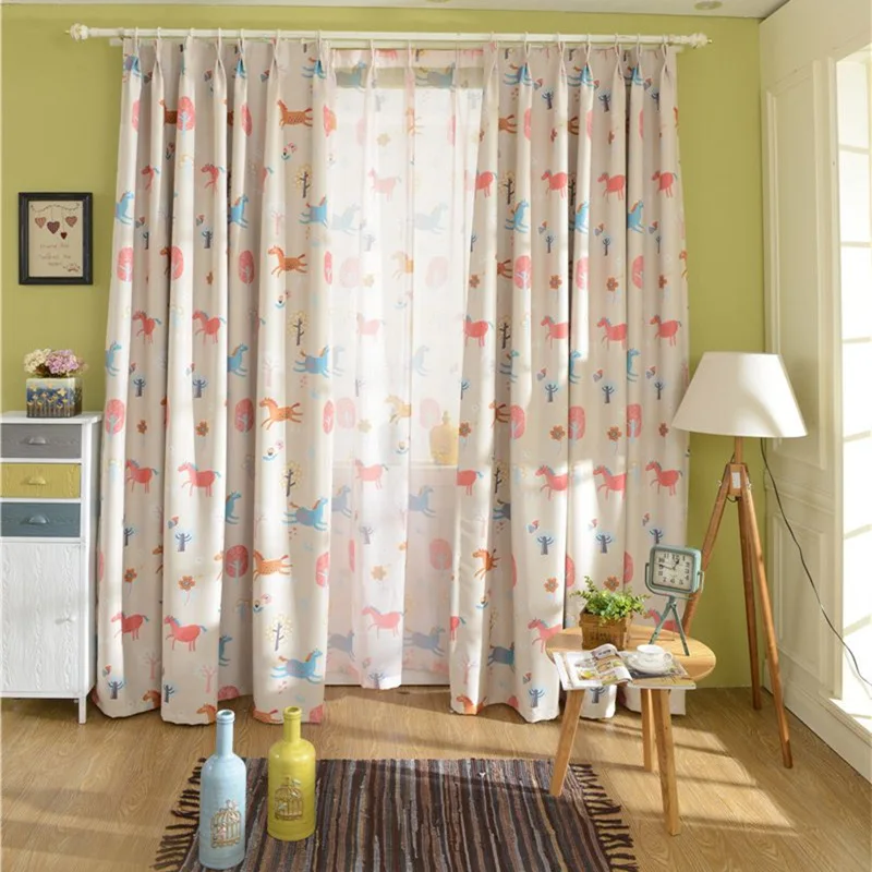 Мультфильм пони односторонний свет затенение печать занавес детский сад на