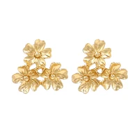 2021 fashion small stud gold flower earrings for women geometric jewelry modern female free shipping