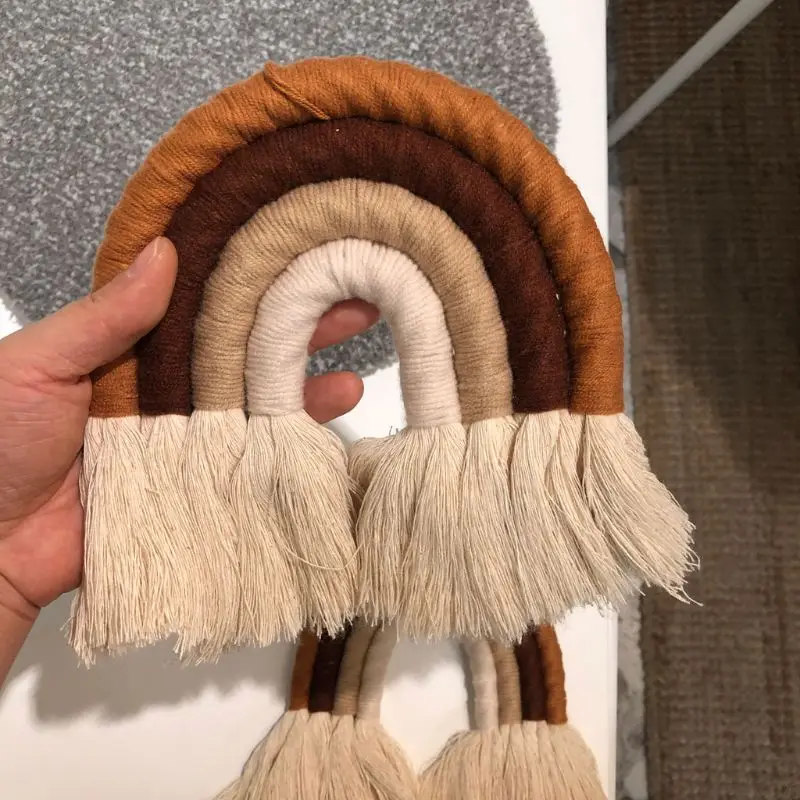 

Домашнее украшение, Радужный Плетеный орнамент ручной работы в скандинавском стиле для детской комнаты, настенное украшение