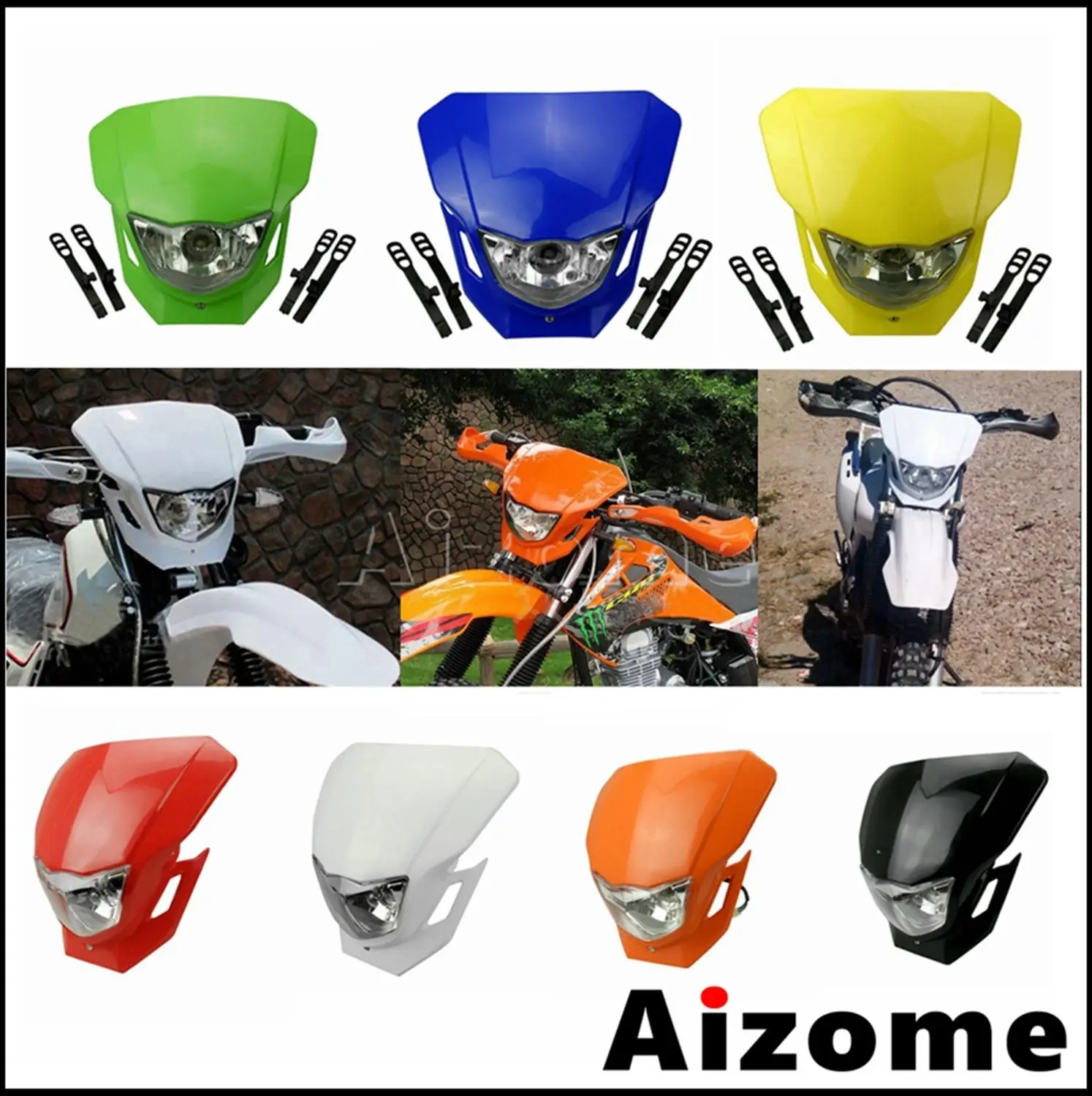 Передняя фара для мотоцикла Enduro пластиковая двойная Спортивная маска Honda XR 400R Yamaha