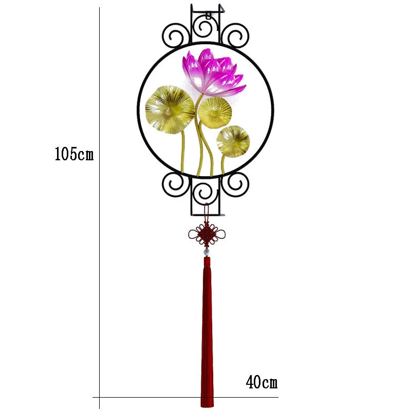 

Chinese Knot Golden Wrought Iron Lotus Flowers Ornament Hanging Ornaments Metal Minimalist Home Decoration Accessories Modern
