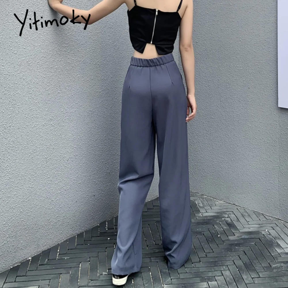 Брюки женские прямые harajuku Формальные Высокая талия свободные штаны для женщин