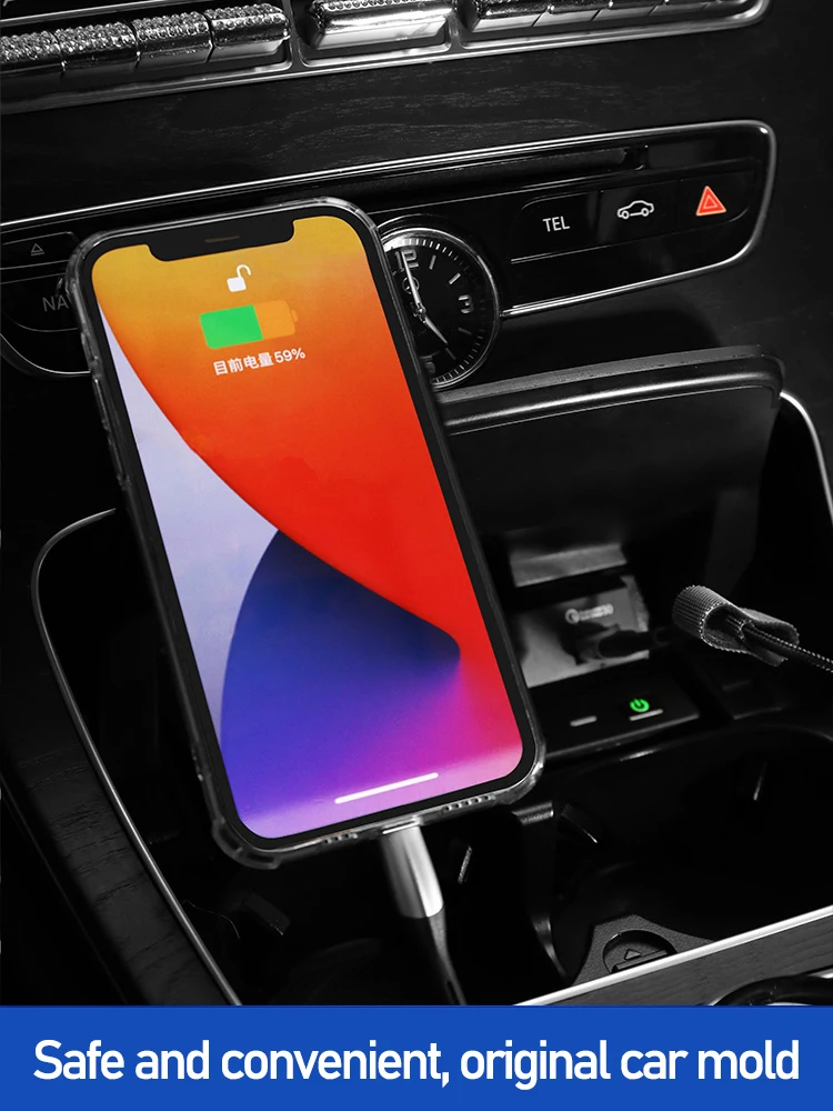 Автомобильное зарядное устройство USB для Mercedes-Benz W205 C43 C63 AMG GLC 43 GLC63 X253 C-Class
