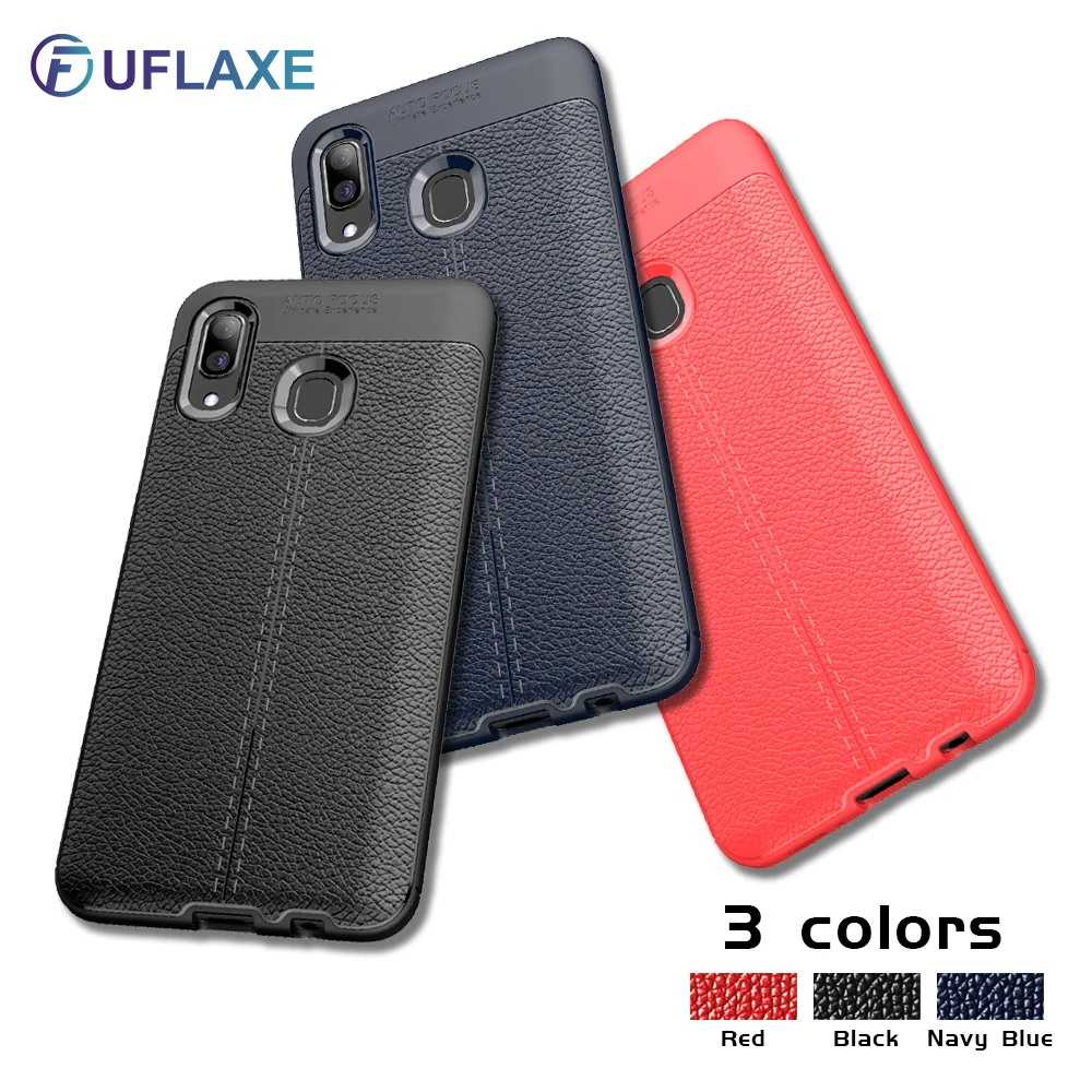 

UFlaxe Soft Silicone Shockproof Case for Samsung Galaxy A50 A30 A20 A10 A40 A70 A90 5G Litchi Texture Ultra-thin Cover