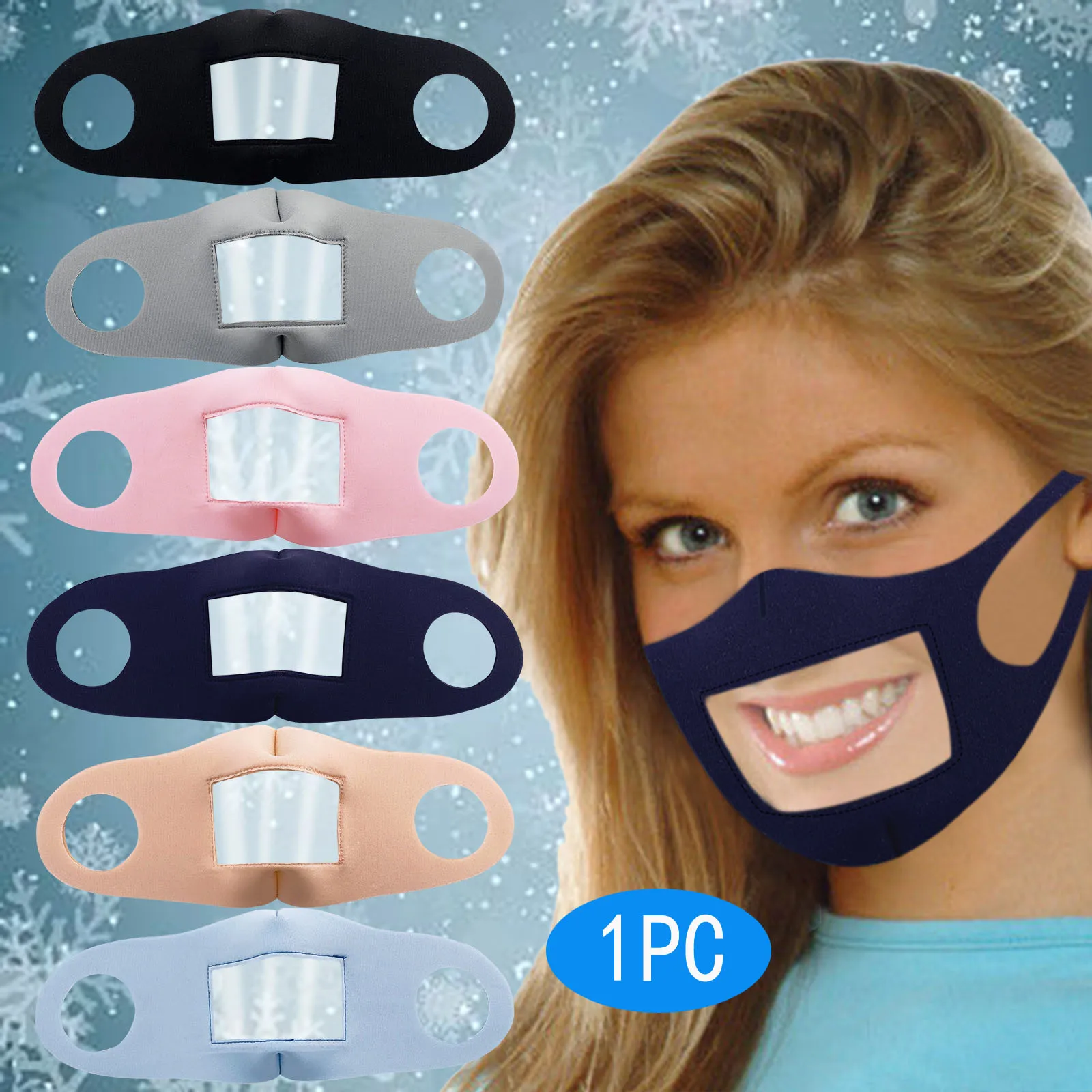 

Adult Fashion Printed Mask Washable Transparent Visible Lip Face Mask Reuseable Mouth Mask Protective Mouth Caps 2020