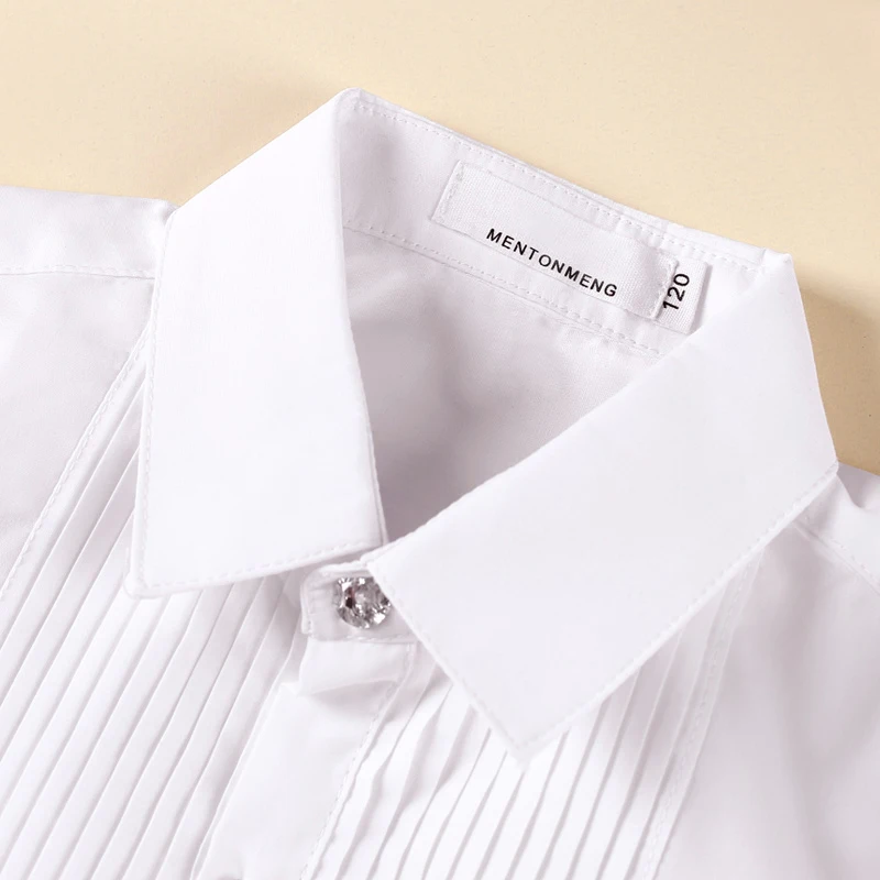 Рубашка с длинными рукавами для мальчиков Белая школьная форма Свадебный костюм