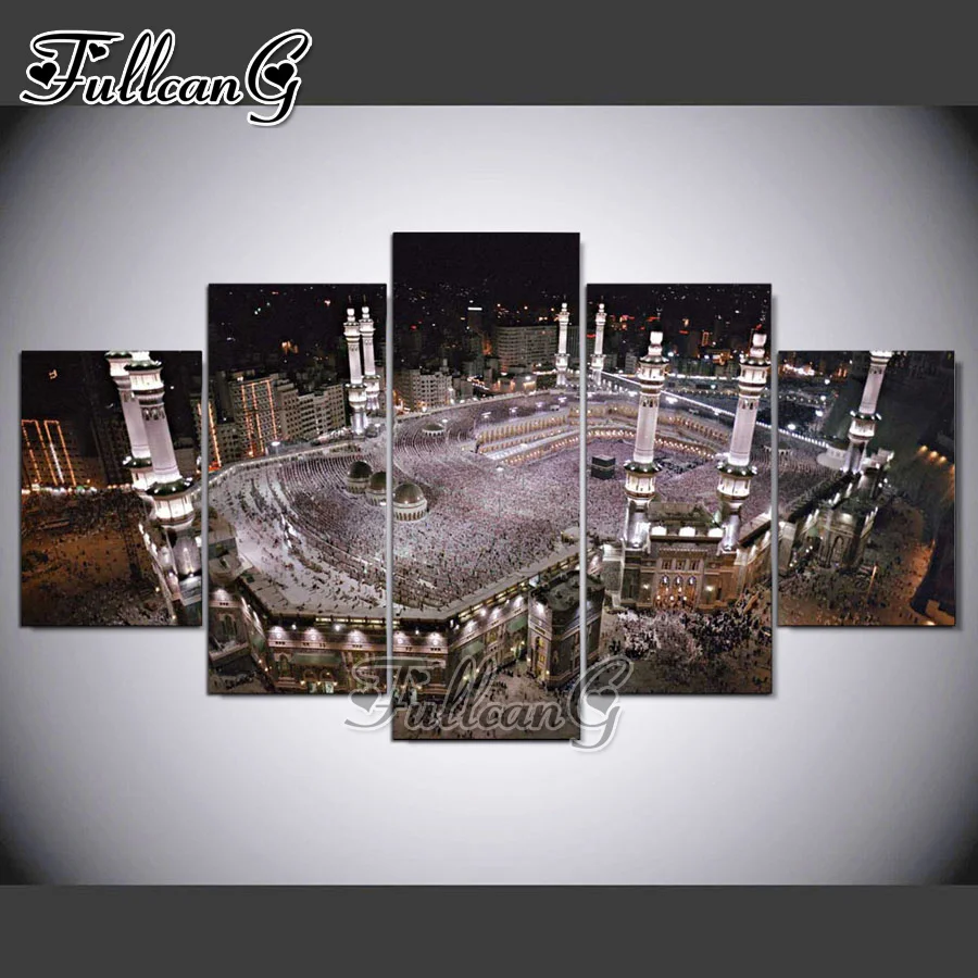 

Алмазная вышивка FULLCANG, квадратная/круглая мозаика, Ночной пейзаж, 5 шт.