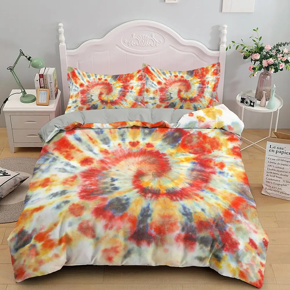 Комплект постельного белья с цветным принтом одеяло 3D рисунком 2/3 предмета