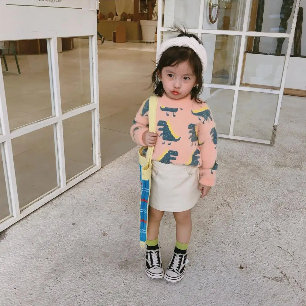 2019 г. Осень-зима Новое поступление корейский стиль хлопок с рисунком динозавра