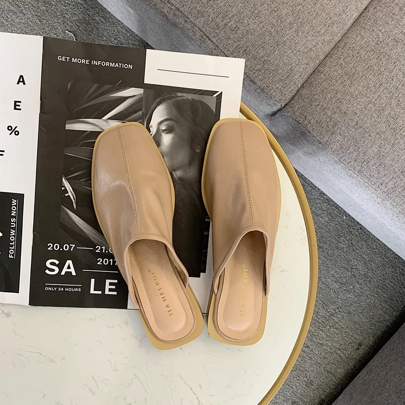 Женские летние тапочки женские мюли уличные однотонные Серебристые туфли на