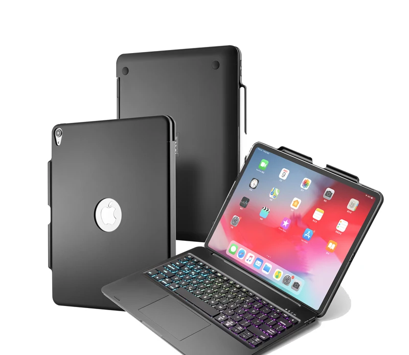 Witsp@ d мышь сенсорная bluetooth клавиатура для iPad 10,", Премиум Пластиковый Чехол, 7 цветов с подсветкой, интеллектуальное включение/выключение