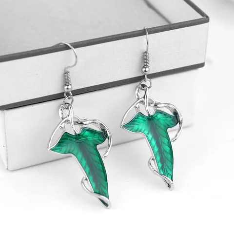 Комплект ювелирных изделий Arwen Evenstar ожерелье с листьями эльфия с серьгами для женщин модные ювелирные изделия серьги-подвески и Искусственные серьги