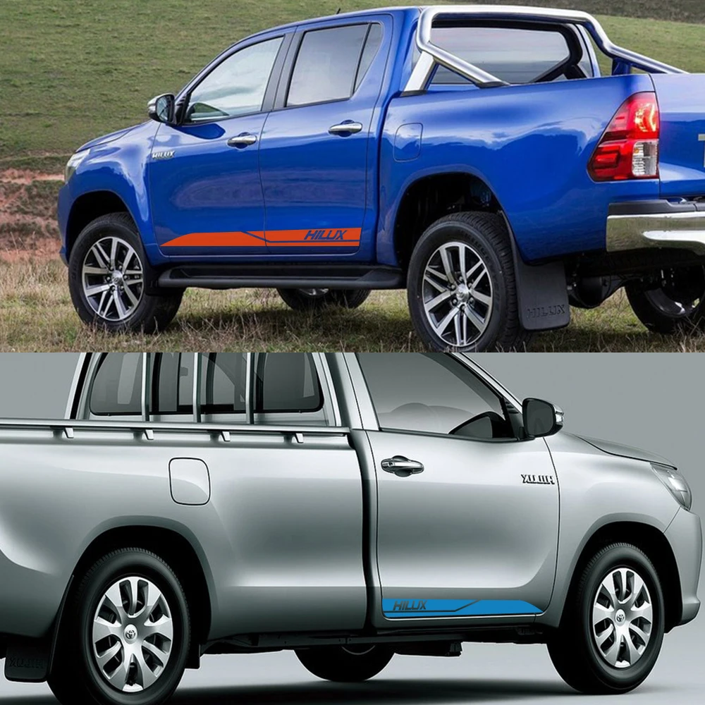 2 шт. боковые наклейки на двери автомобиля для Toyota Hilux Revo Vigo Автомобильная виниловая пленка DIY Наклейка спортивный стиль автомобильные принадлежности для тюнинга