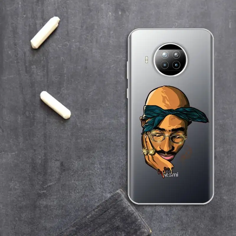 

American Rapper 2pac Phone Case Transparent for Xiaomi Redmi note 10 t 8 9 pro lite 11