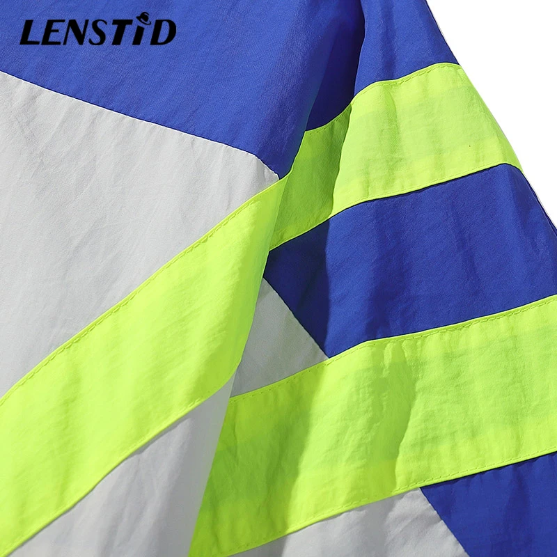 LENSTID Мужская ветровка в стиле хип хоп винтажная цветная Лоскутная тактическая