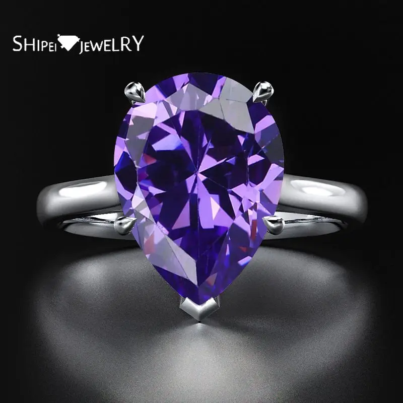 Shipei 100% 925 пробы Серебряная груша кольцо с огранкой хорошее ювелирное изделие