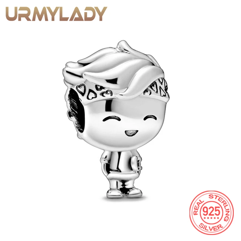 

URMYLADY 925 Sterling Silver Little Boy Charm Bead Pendant For Women Wedding Party Jewelry