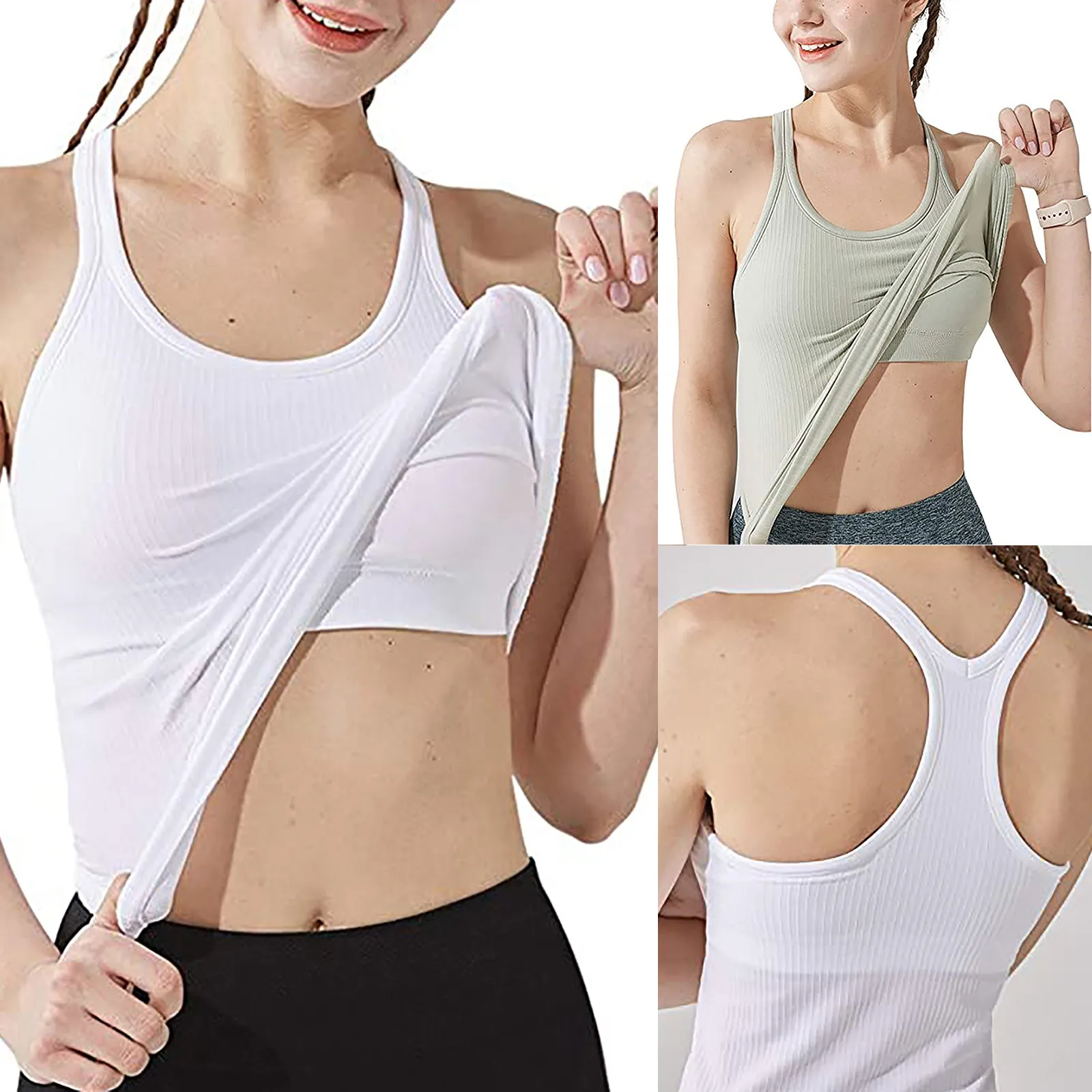 

Sleeveless Yoga Women Fitness Shirt Quick Dry Sports Shirt For Tops Sleeveless O-Neck Yoga Vest Shirt Gym Running Clothes