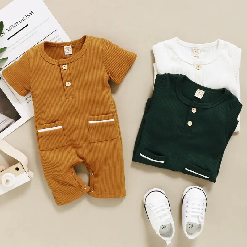 Детская летняя одежда 2020 Детский комбинезон с короткими рукавами для