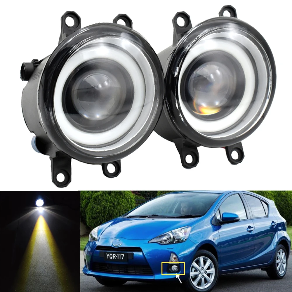 2PCS Car LED Fog Light Angel Eye DRL Daytime Running Light 12V For Toyota Prius C (NHP10_) 2011-2015 For Prius V 2012 2013 2014