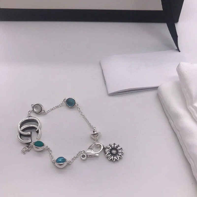 

925 sterling silver double G logo adjustable bracelet European and American fashion ladies exquisite high-quality jewelry