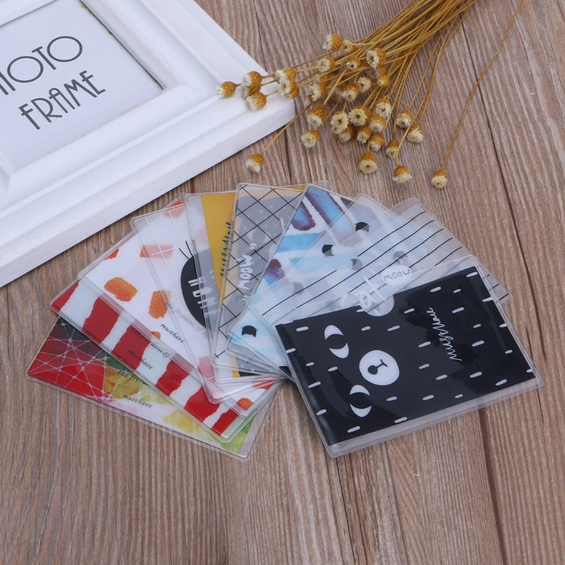 

Cartoon Credit Card Sleeve Protectors ID Holder Case Kawaii PVC Layer Organizer 34YC