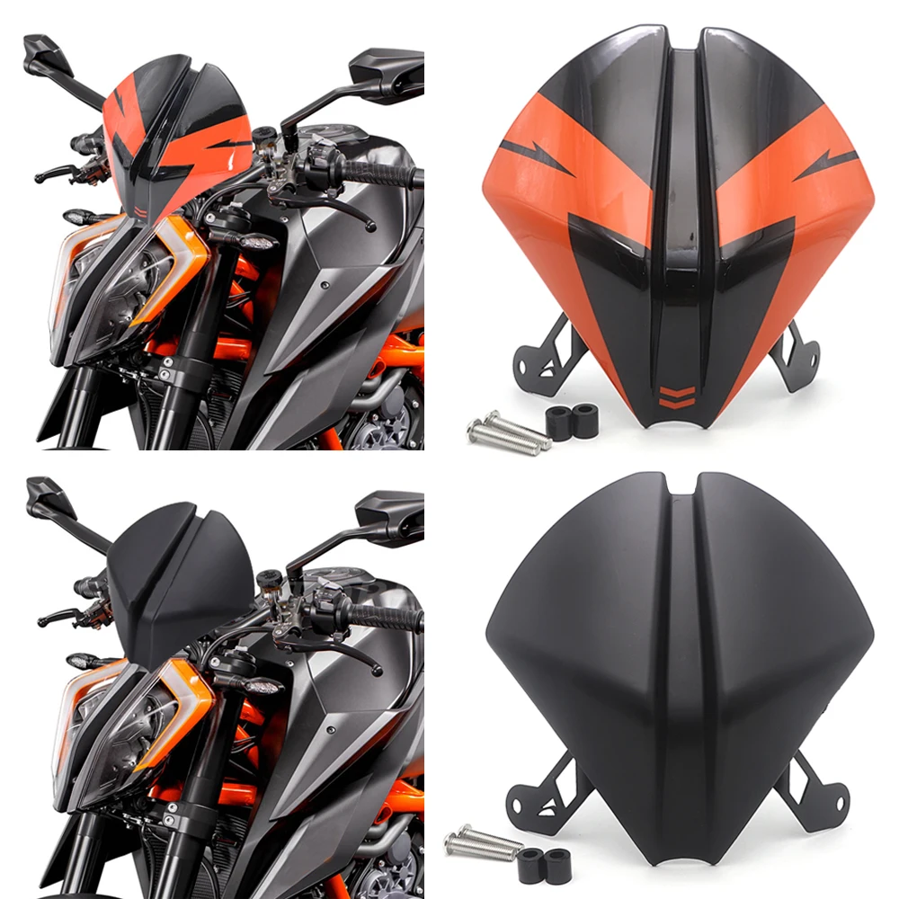

Black or Orange For 1290 Super SuperDuke R 2020 2021 Motorcycle Fly Screen Front Windshield Windscreen Airflow Wind Deflector