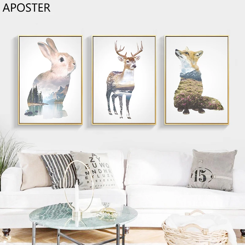 Детская настенная Художественная Картина на холсте с изображением животных