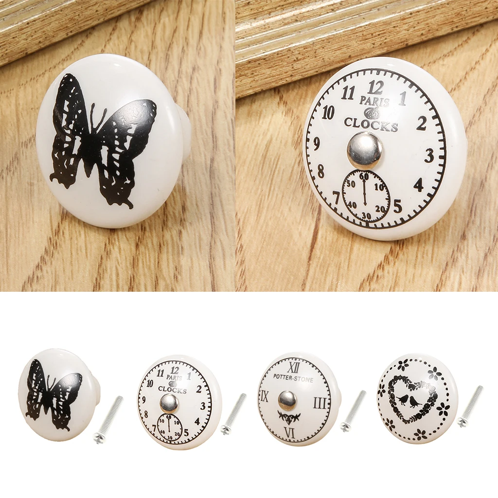 Римские часы дизайнерские керамические ручки для ящика шкафа тянет аппаратные