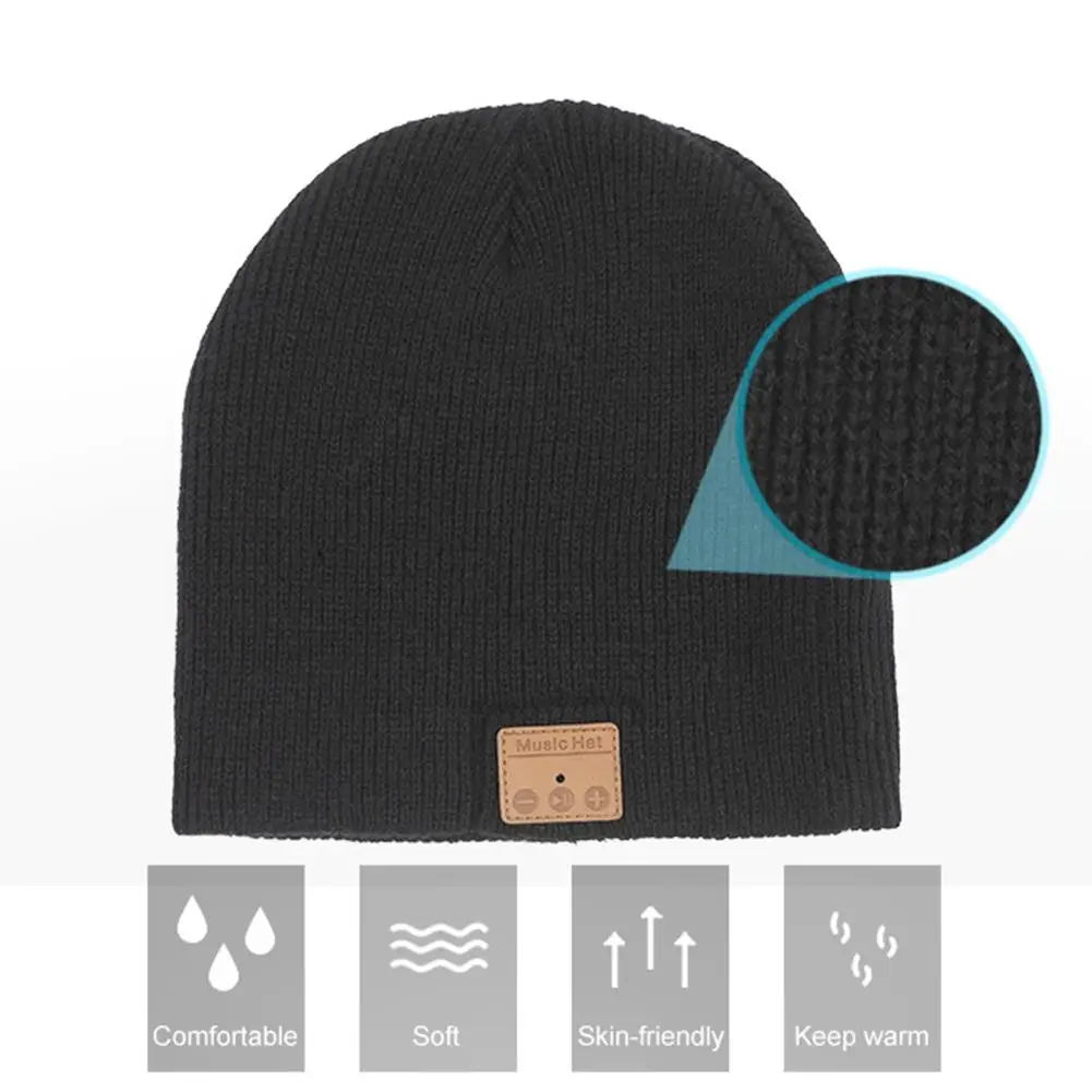 Универсальная Bluetooth 5 0 шапка для наушников Мягкая вязаная музыкальный плеер
