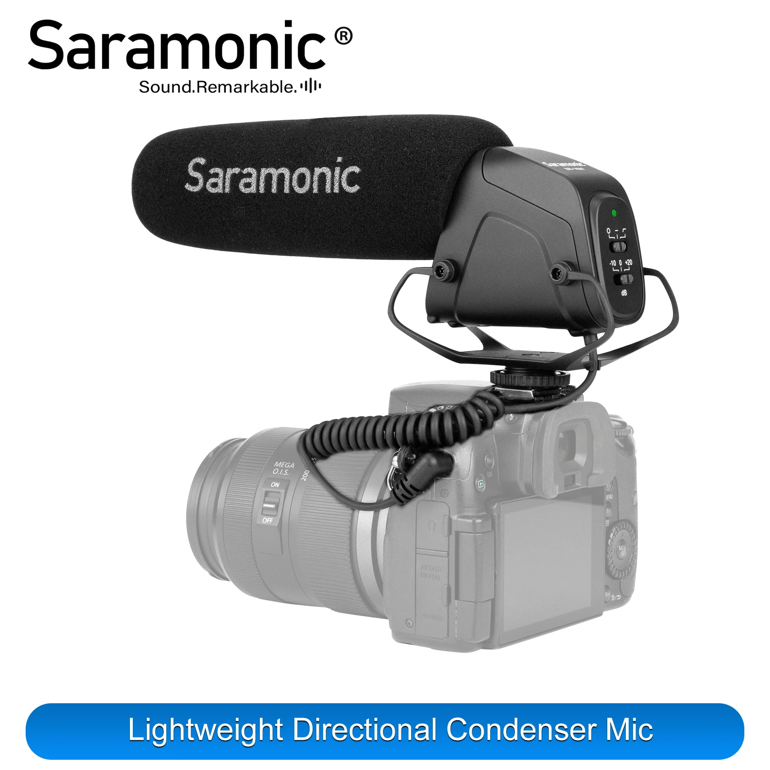 

Saramonic SR-VM4 Lightweight Directional Condenser Microphone with shock mount provides audio with DSLR cameras and camcorders