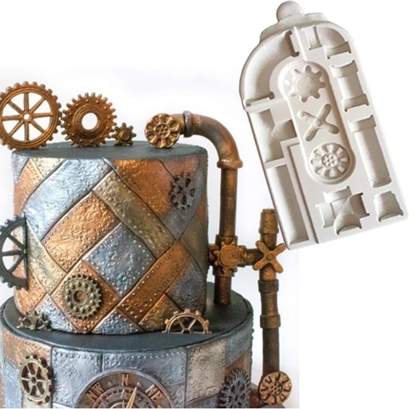 

Ржавые трубки, силиконовые формы для помадки, искусственная шоколадная выпечка для тортов, мастики