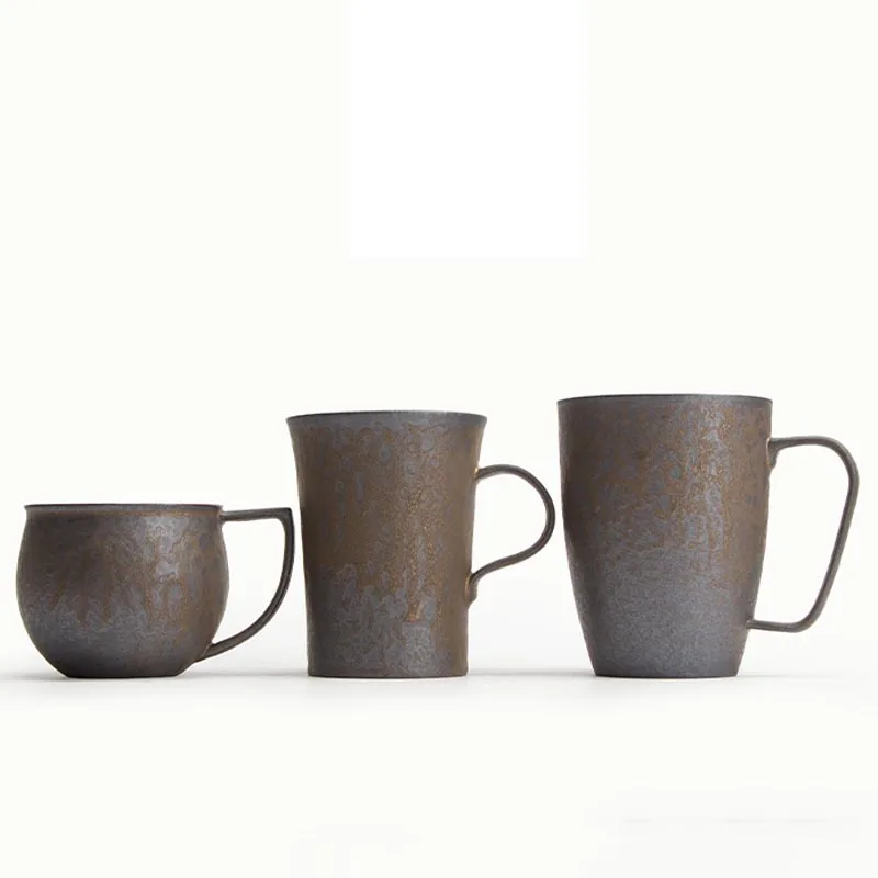 Кружка Керамическая старинная грубая с глазурью и деревянной ручкой|pottery mugs|glazed