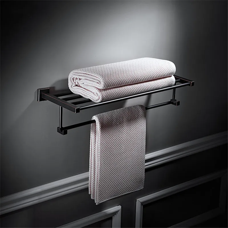 Набор аксессуаров для ванной комнаты твердая латунная черная масляная матовая