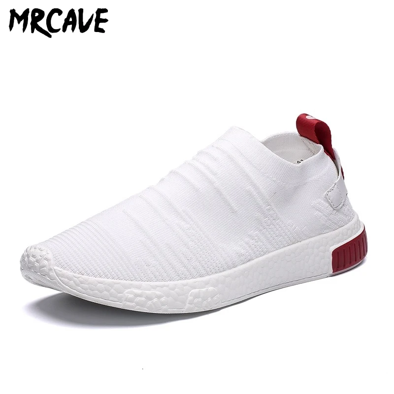 Тонкие летние туфли белые мужские кроссовки подростковая обувь без шнуровки