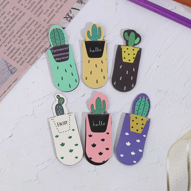 

1 Set Fresh Cactus Sakura Unicorn Magnetic Bookmarks Books Marker of Page Student Stationery School Office Supply