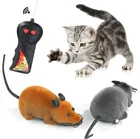 Электронная Мышка для котов с дистанционным управлением, игрушка, забавная Интерактивная мягкая мышь для домашних животных, котят, кошек
