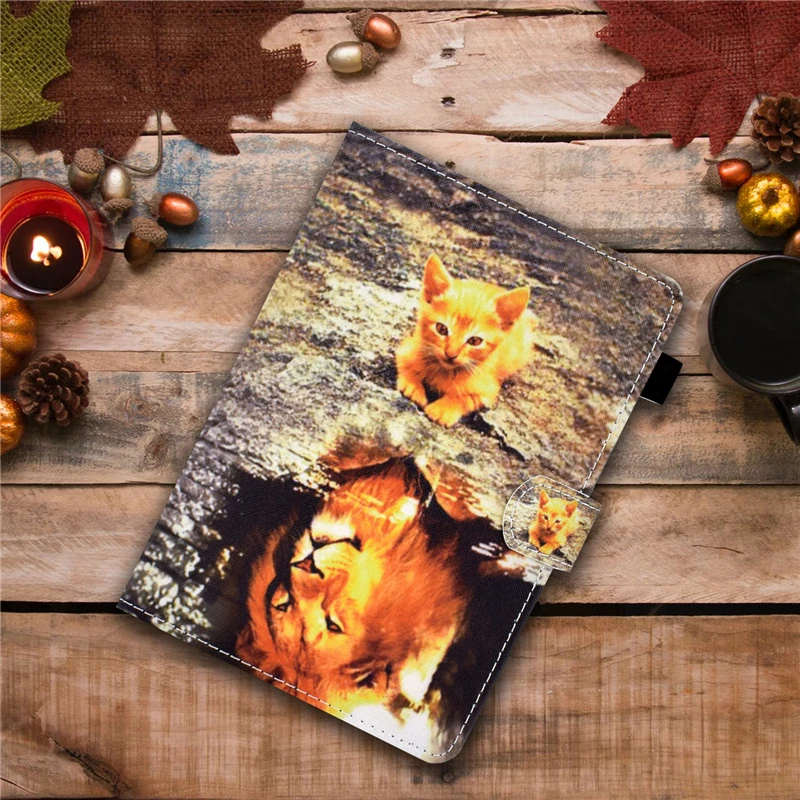 

10 inch Universal Tablet Cover For Lenovo Asus Huawei Samsung 9.7 10.1 10.2 10.5 10.7 10.8 inch Cartoon Cat Leather Cover Cases