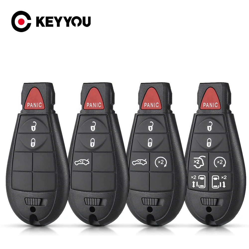 KEYYOU 3/4/5/6/7 BTN Keyless Entry Smart Remote Key Case Entry Fob Key Shell Cover For Chrysler Town Country Dodge Grand Caravan