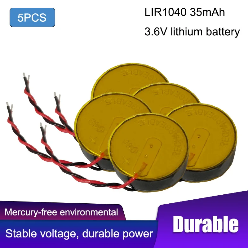 

5 шт., литий-ионные аккумуляторы для TWS гарнитуры, 3,6 В, 35 мАч