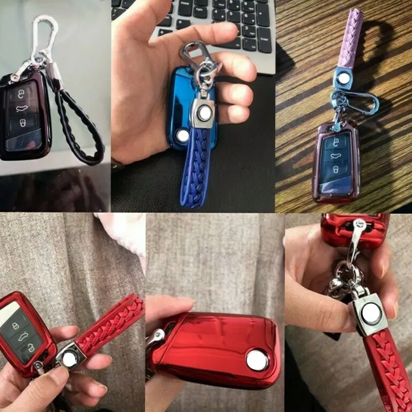 

1Pcs TPU Remote Key Cover Fob Case Shell With Keychain For Volkswagen MAGOTAN CC Passat