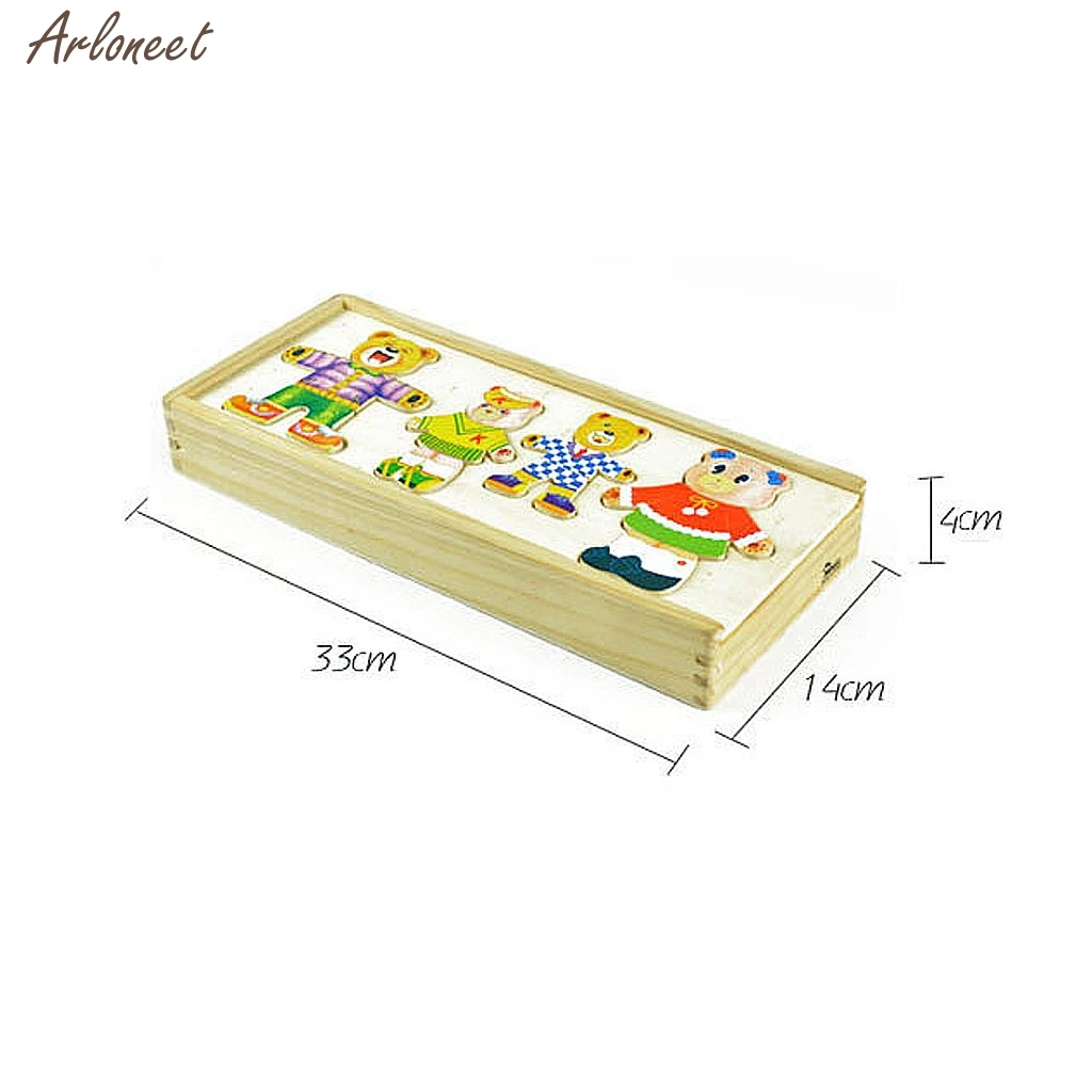 

Bear Dress Changing Puzzle Wooden Learning Creative Toys Puzzle Gift Picture Puzzle Education Toy New Multiple Puzzles Game