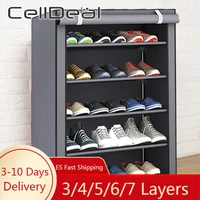 celldeal 34567 layers dustproof shoe rack non woven shoe shelf home storage bedroom dormitory hallway cabinet organizer