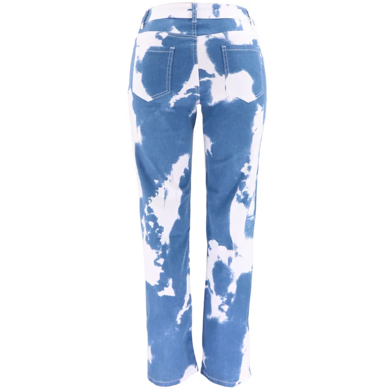 

Women Y2K Tie Dye Streetwear Cargo Jeans Preppy Style Girl's Holiday Outfits High Waisted Straight Jogger Pants Gothic Clothes