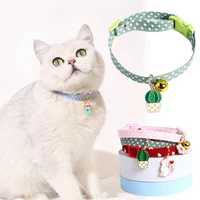 lovely cat collar with cactus pendant adjustable puppy chihuahua necklace with mango charm kitten collars pets supplies